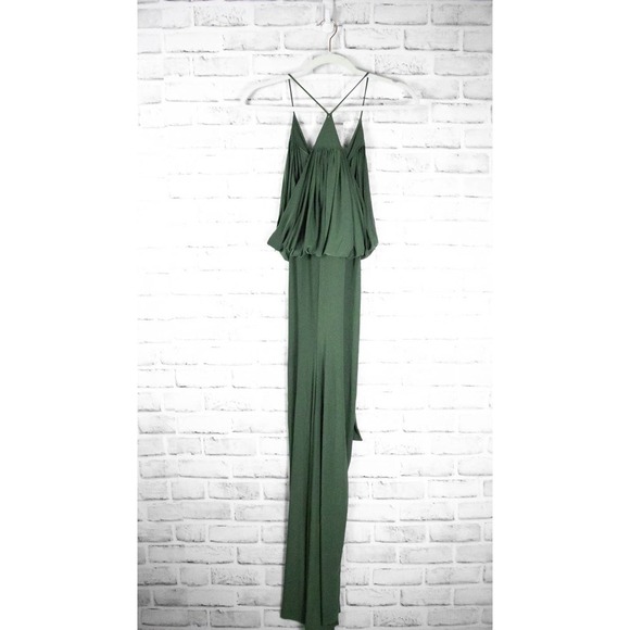 Misa Los Angeles Green Maxi Dress Size XS Cami Jersey Knit Sleeveless Vacation - Picture 6 of 10